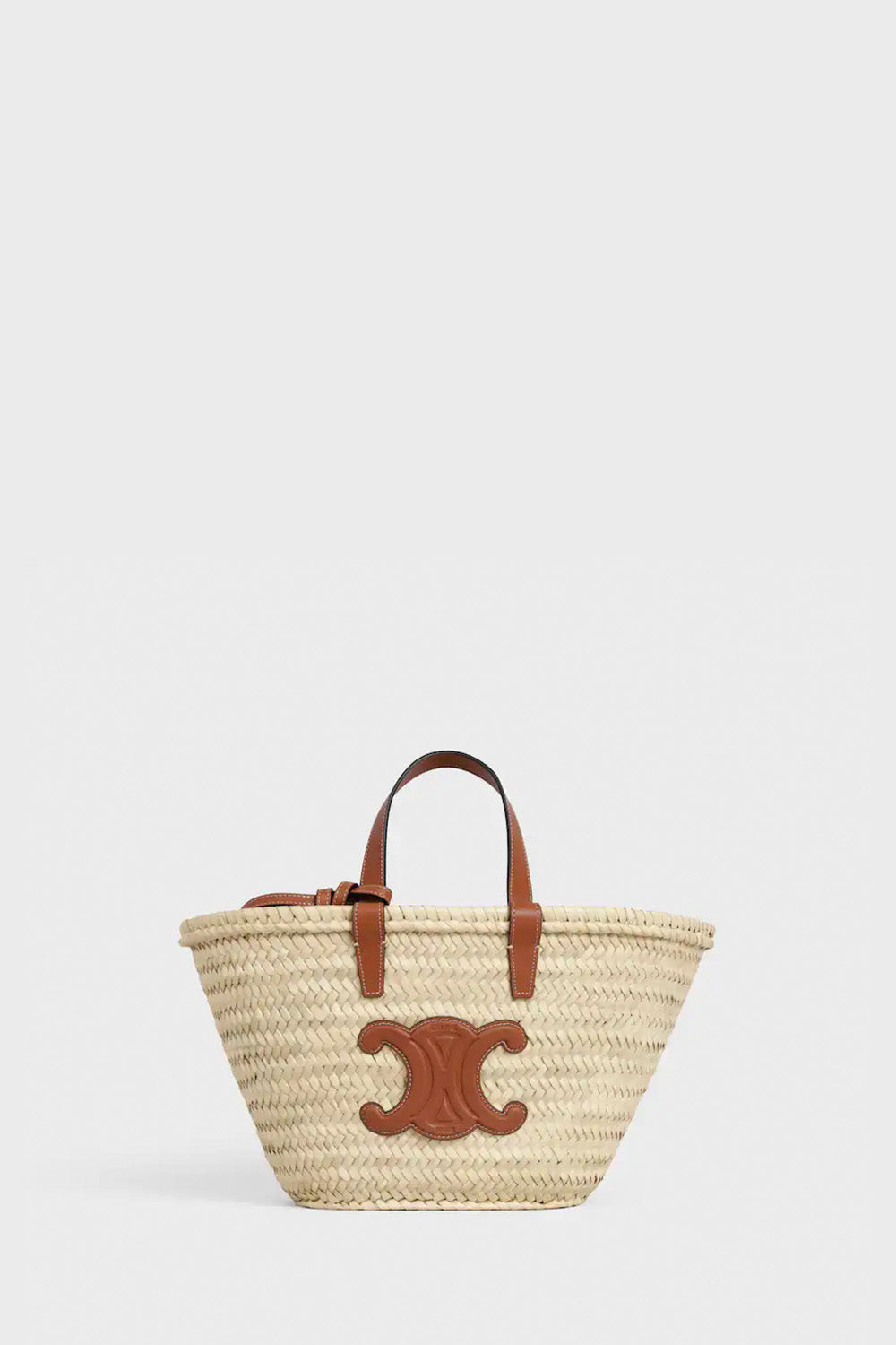 Teen Celine Classic Panier In Palm Leaves And Calfskin