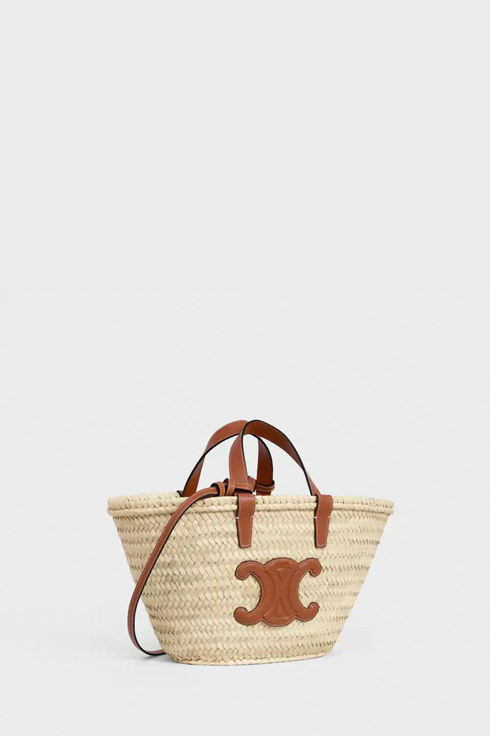 Teen Celine Classic Panier In Palm Leaves And Calfskin