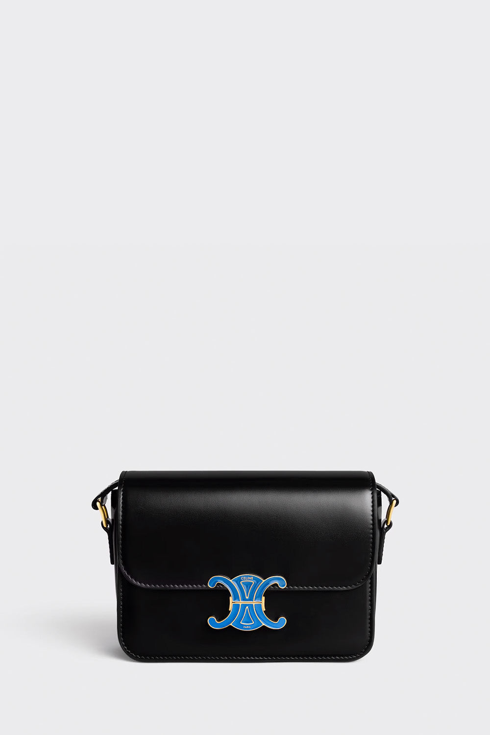 Teen Triomphe Bag In Shiny Calfskin With Enamel Closure