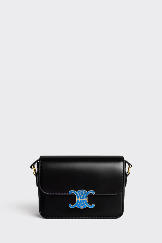 Teen Triomphe Bag In Shiny Calfskin With Enamel Closure