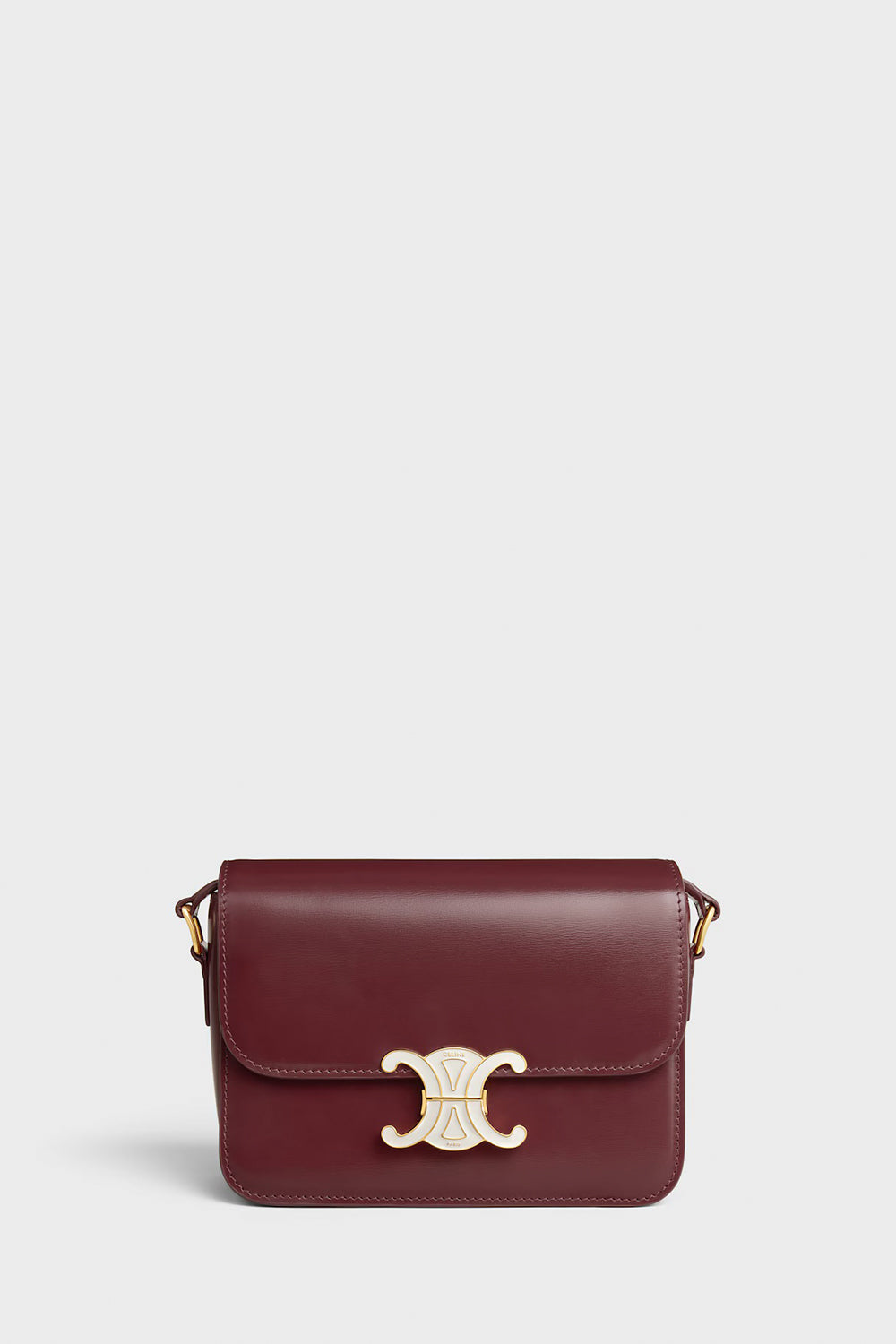 Teen Triomphe Bag In Shiny Calfskin With Enamel Closure