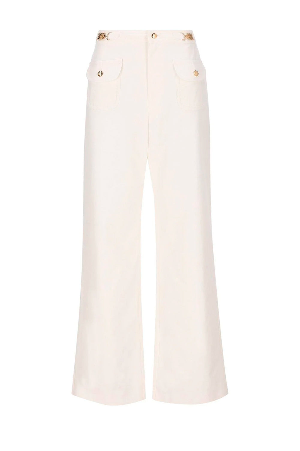 Triomphe Buttoned Straight-leg Trousers