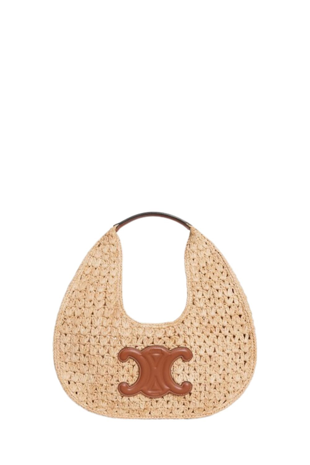 Classic Panier Hobo Bag In Raffia And Calfskin
