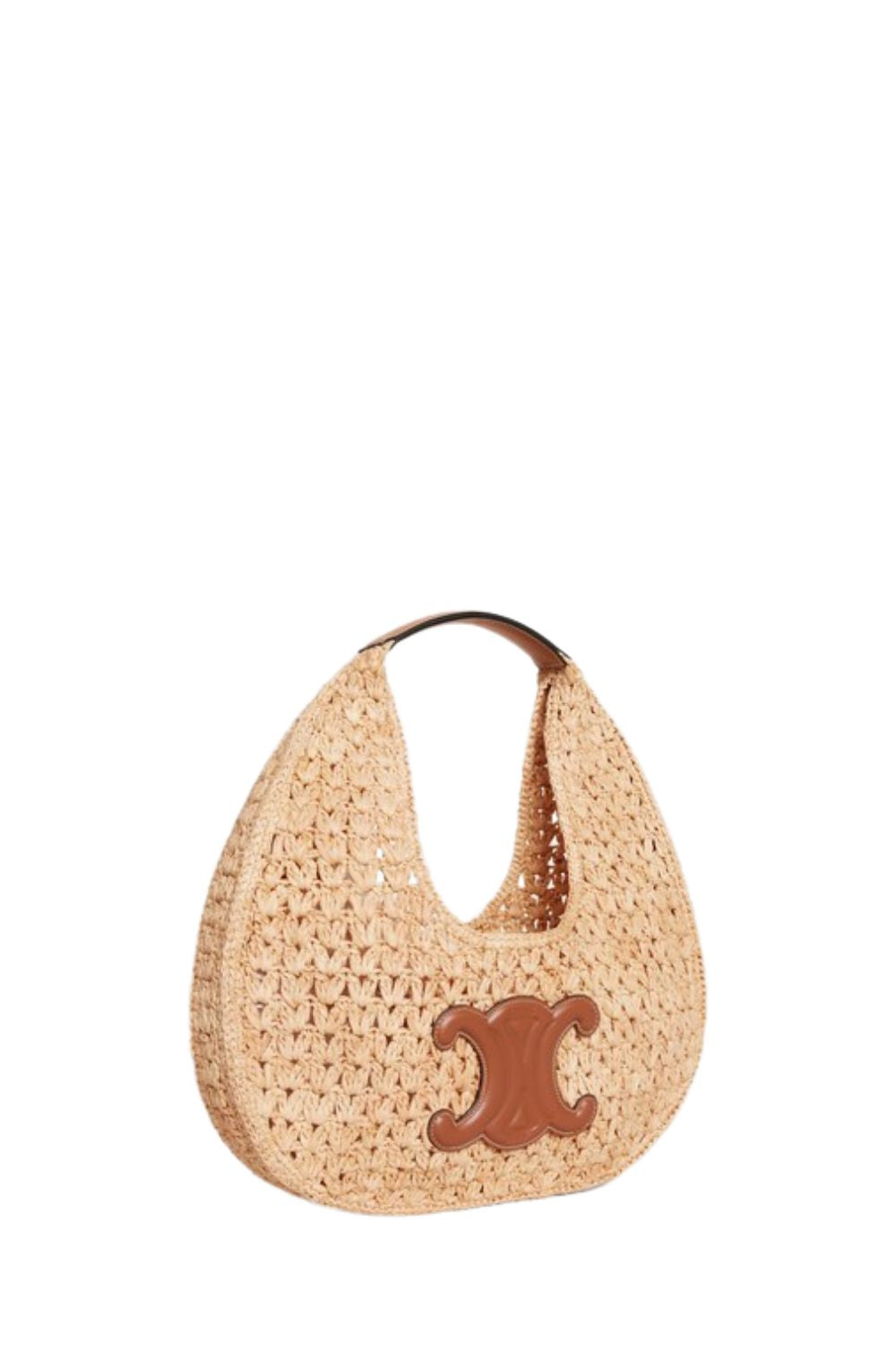 Classic Panier Hobo Bag In Raffia And Calfskin