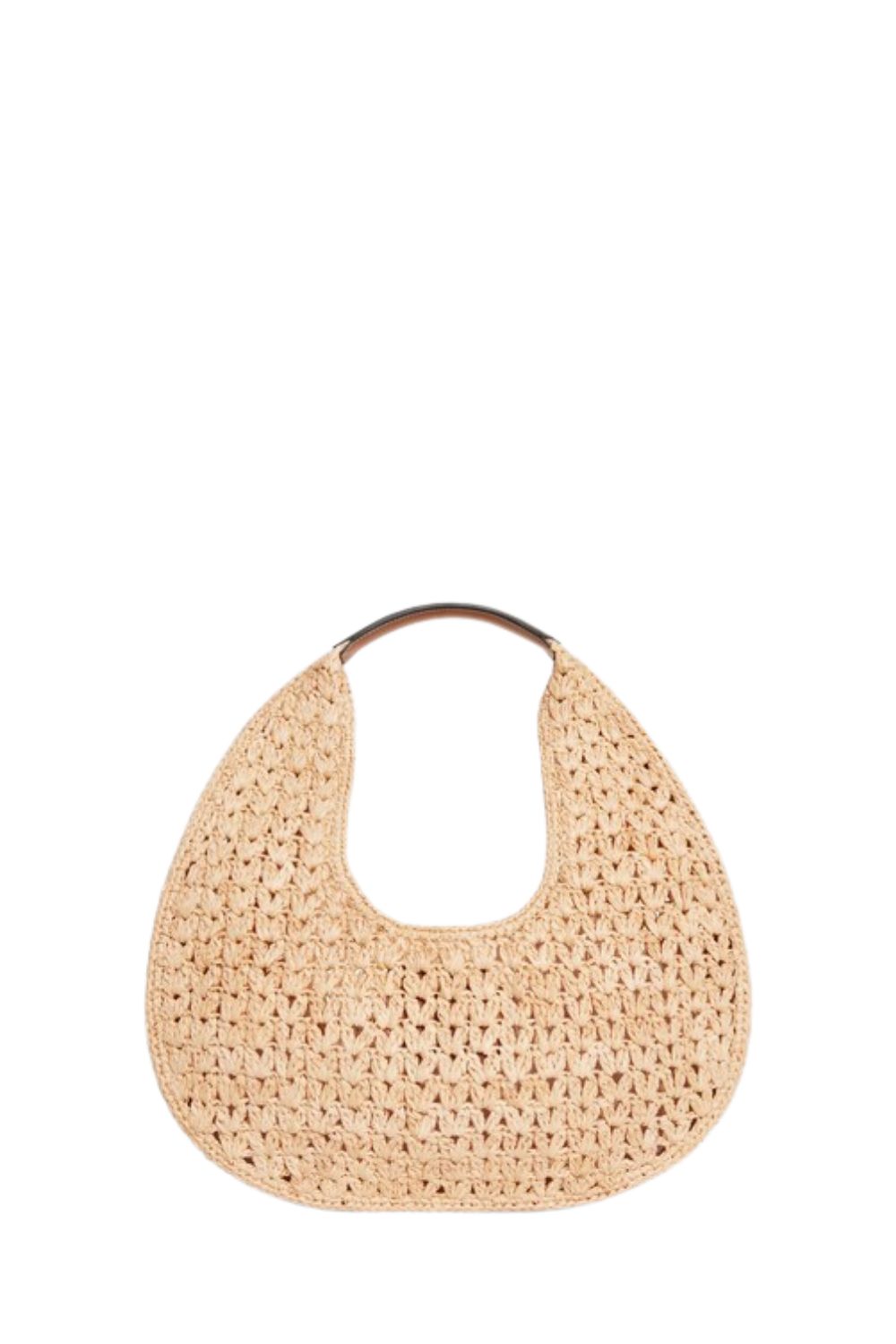 Classic Panier Hobo Bag In Raffia And Calfskin