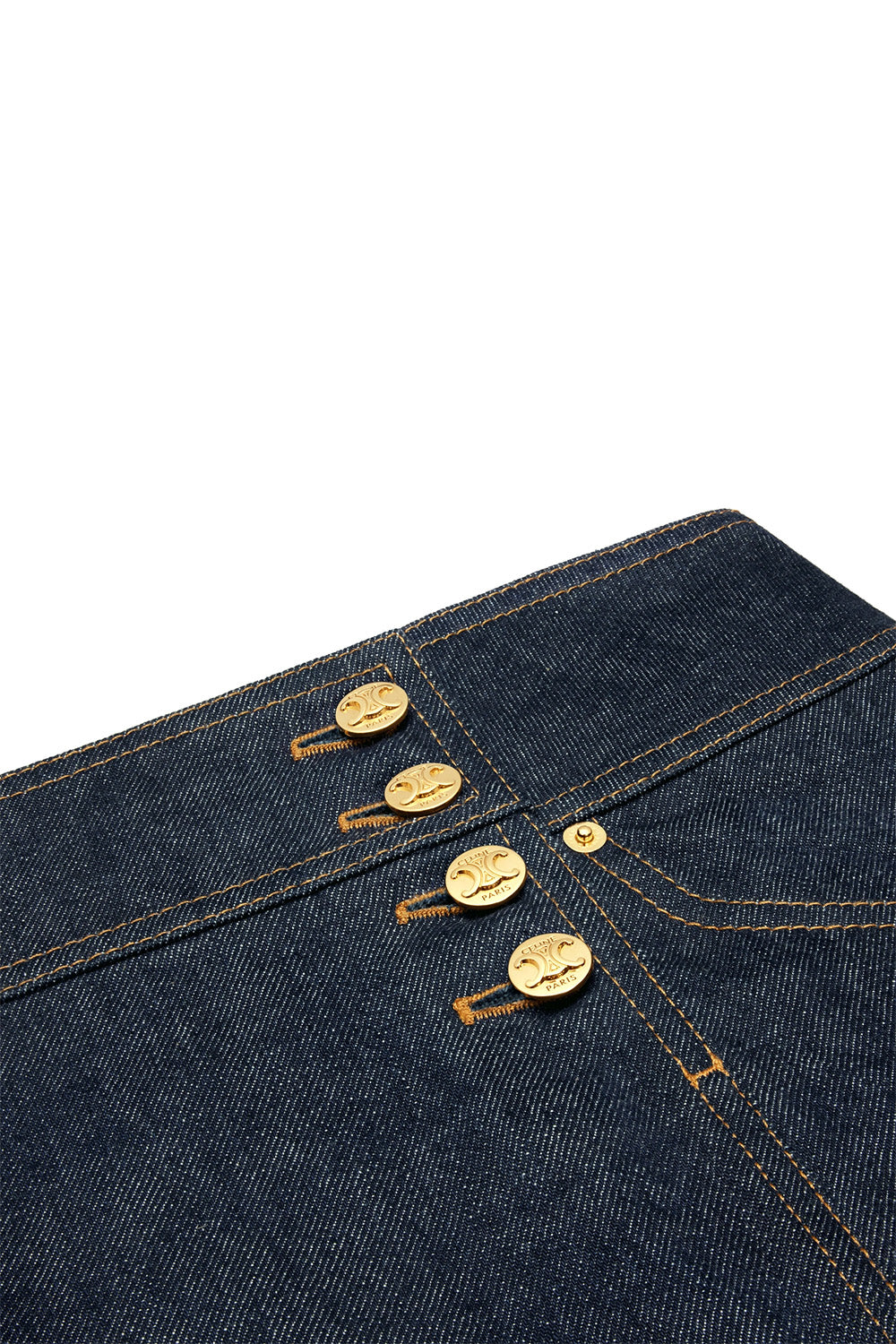 CELINE - Trapeze Mini Skirt In Rinsed Wash Denim – The Sale