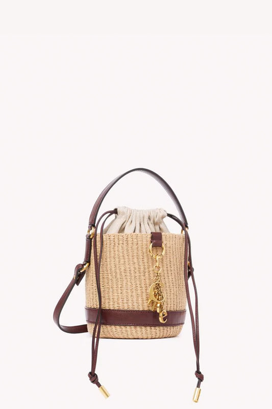 Chloé Charms Basket Bag In Natural Fibers