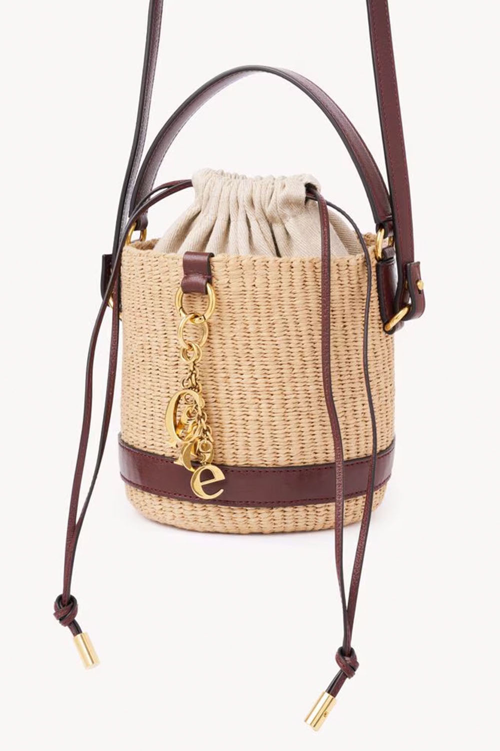 Chloé Charms Basket Bag In Natural Fibers