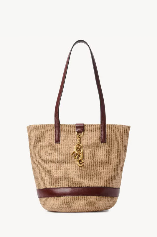 Chloé Charms Basket Bag In Natural Fibers