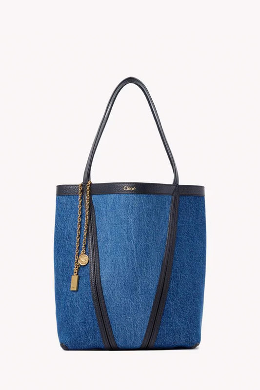 Chloé Spin Tote Bag In Denim