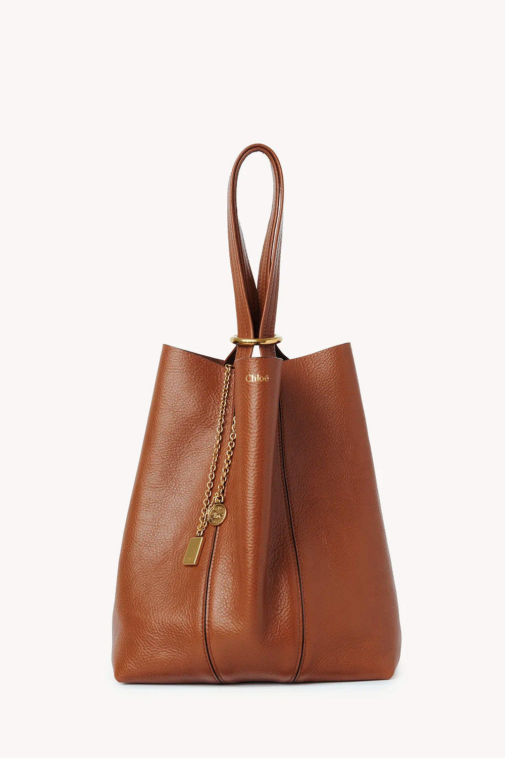 Chloé Spin Tote Bag In Grained Leather