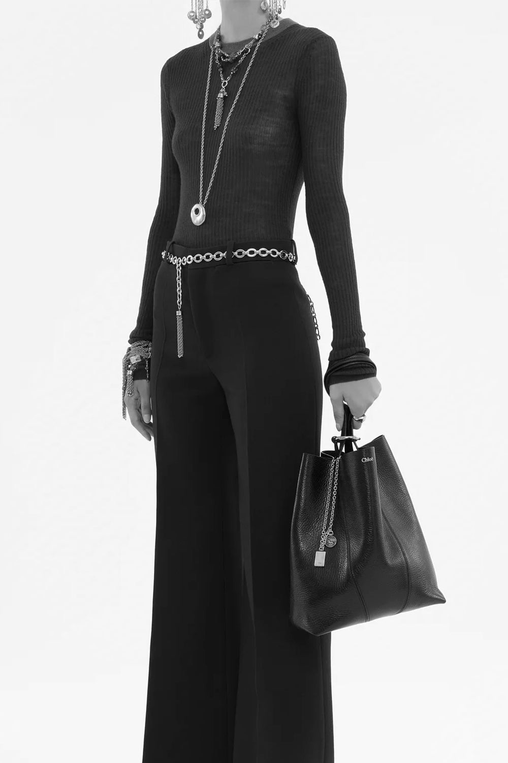 Chloé Spin Tote Bag In Grained Leather