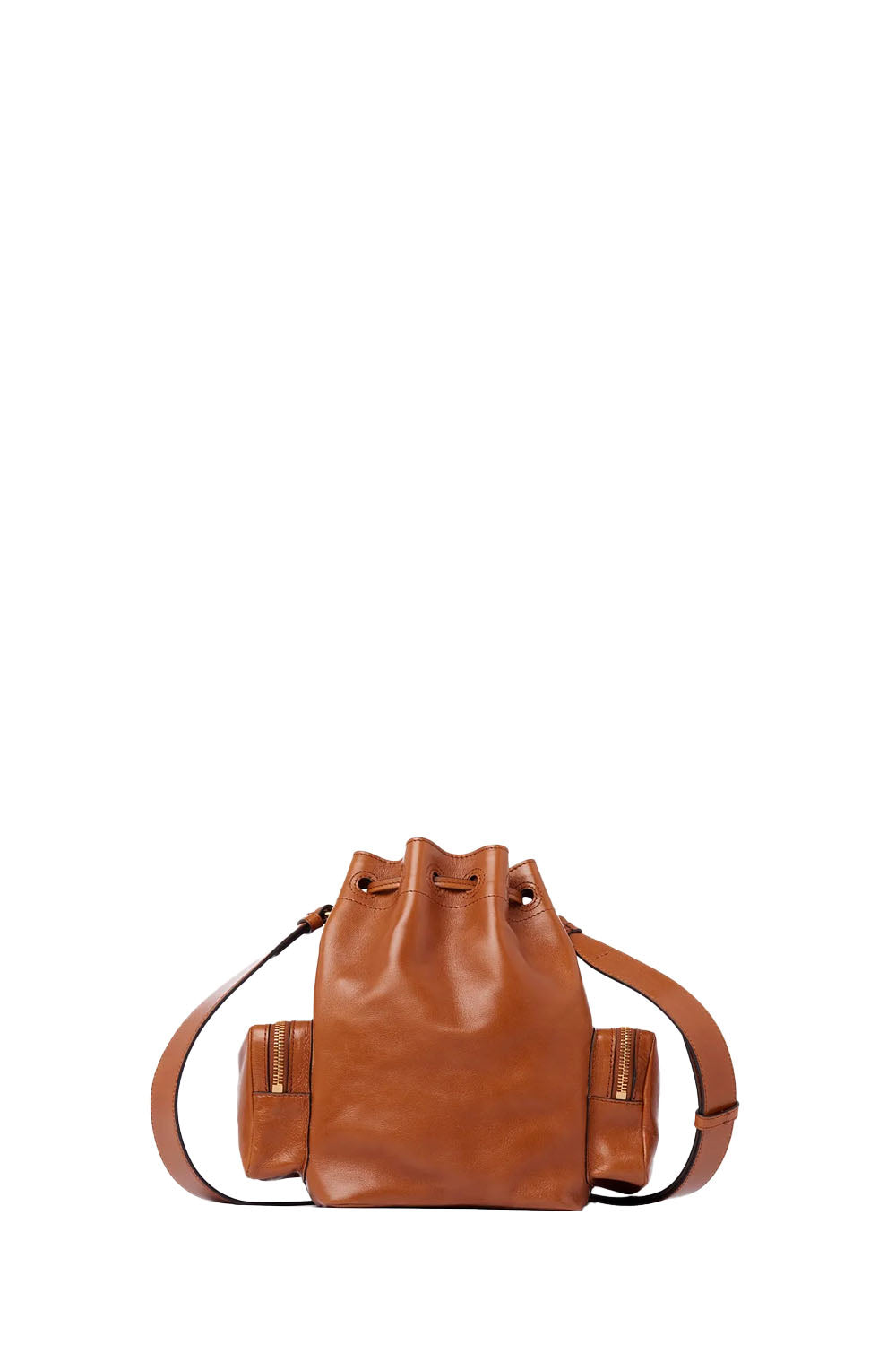 Camera Bucket Bag In Shiny Leather