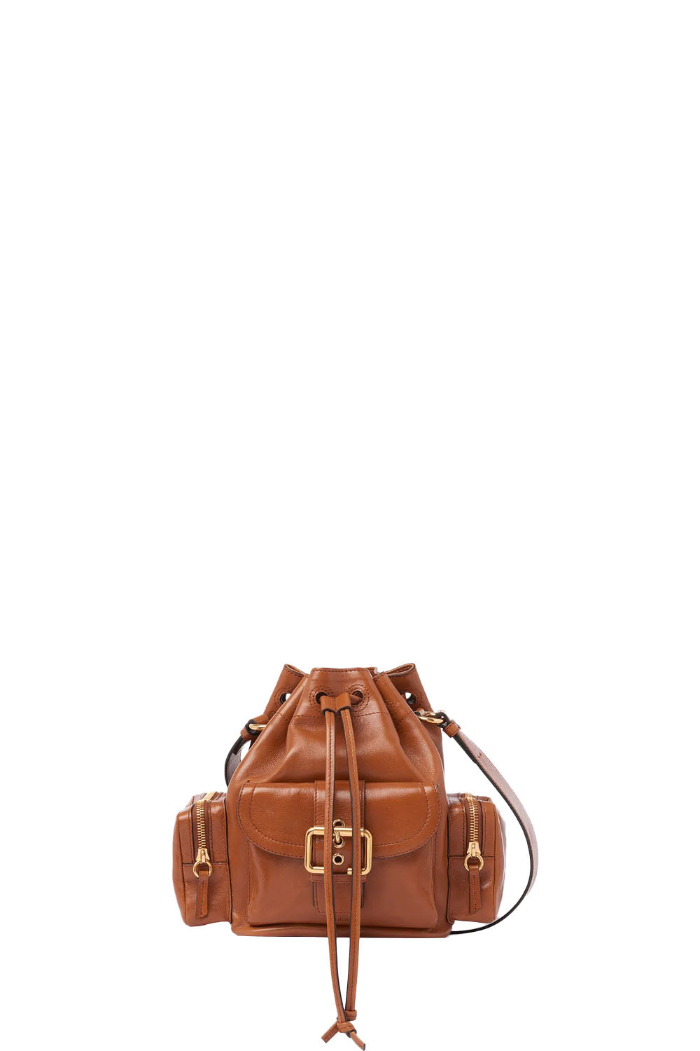 Camera Bucket Bag In Shiny Leather