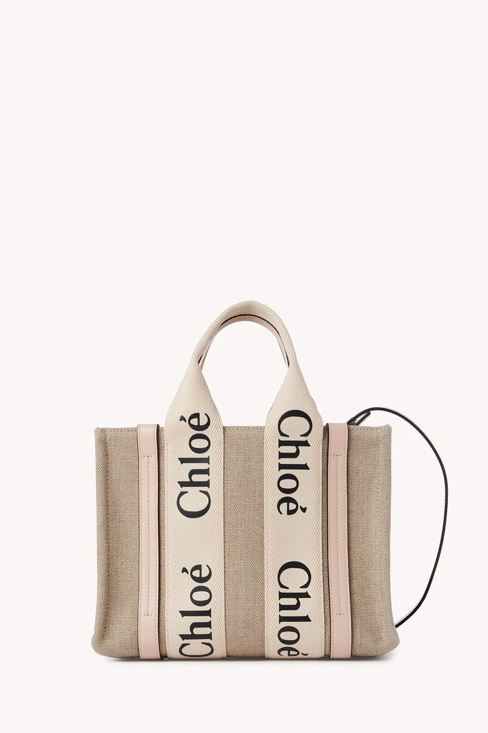 Chloé Small Woody Tote Bag In Linen