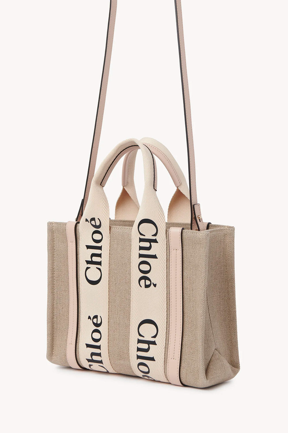 Chloé Small Woody Tote Bag In Linen