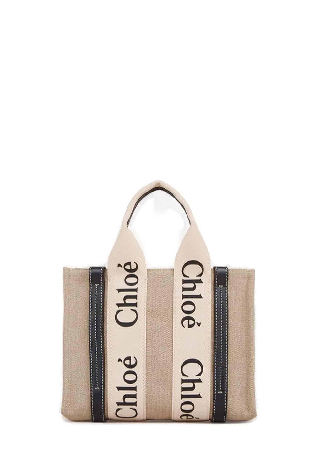 Chloé Small Woody Tote Bag In Linen