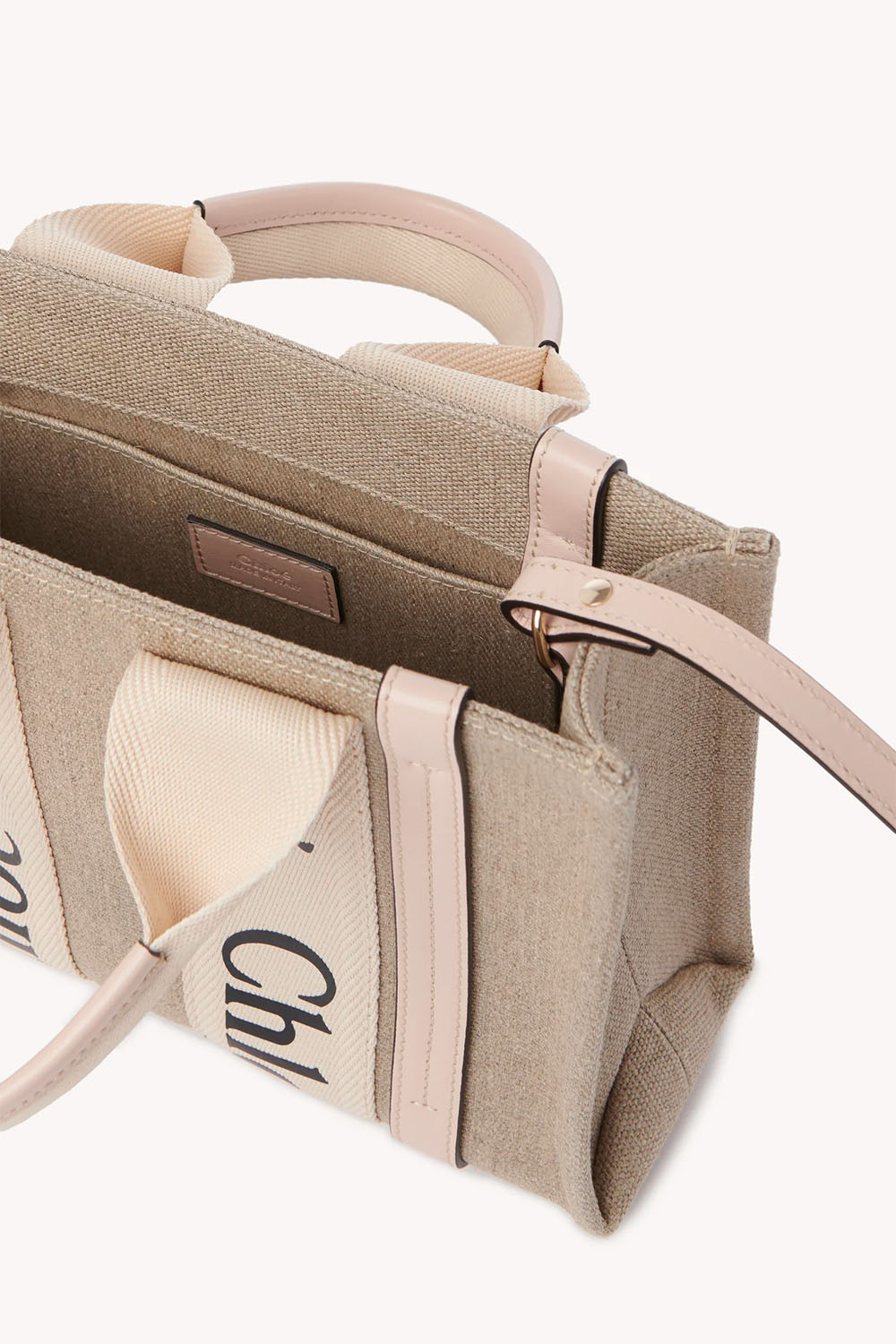 Chloé Small Woody Tote Bag In Linen