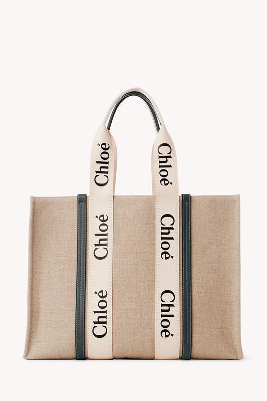 Large Woody Tote Bag In Linen