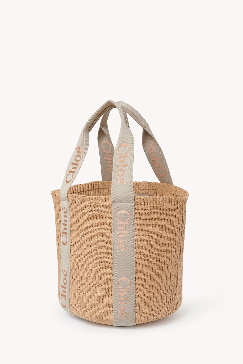 Large Woody Basket In Raffia