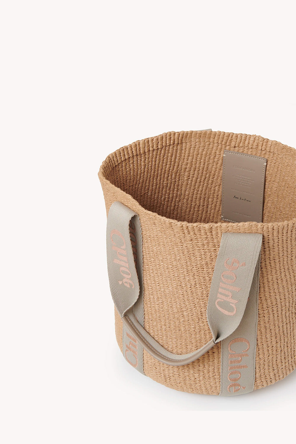 Large Woody Basket In Raffia