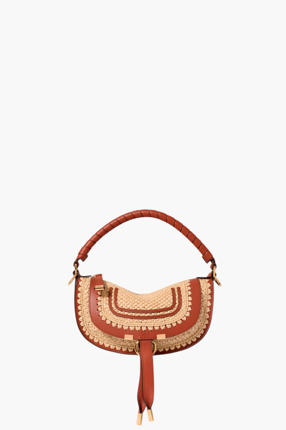 Mini Marcie Shoulder Bag In Raffia-Effect
