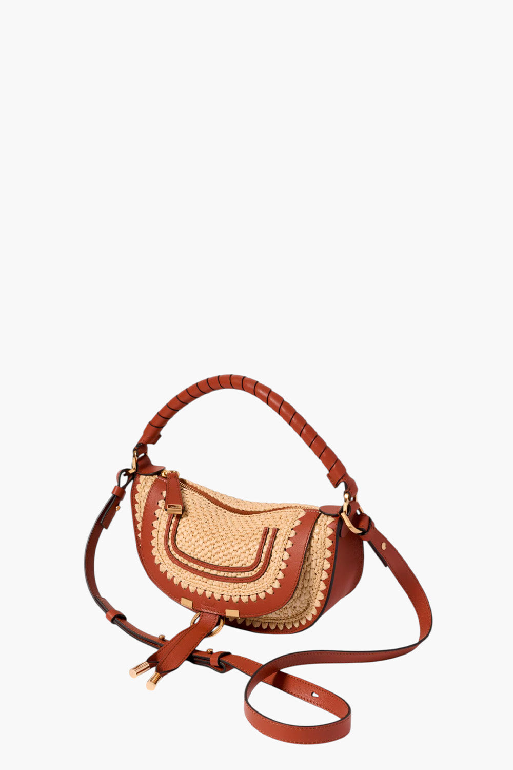 Mini Marcie Shoulder Bag In Raffia-Effect