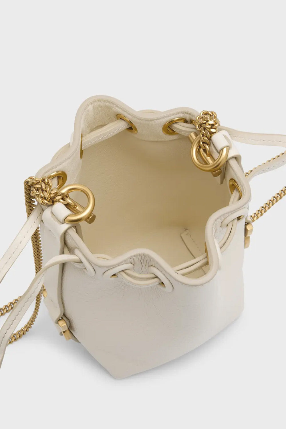 Micro Marcie bucket bag in grained leather