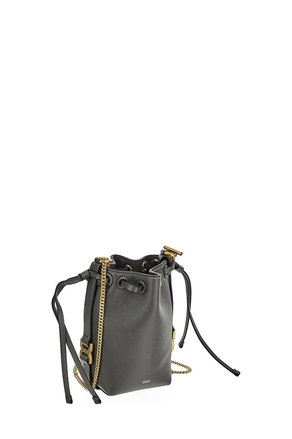 Micro Marcie bucket bag in grained leather