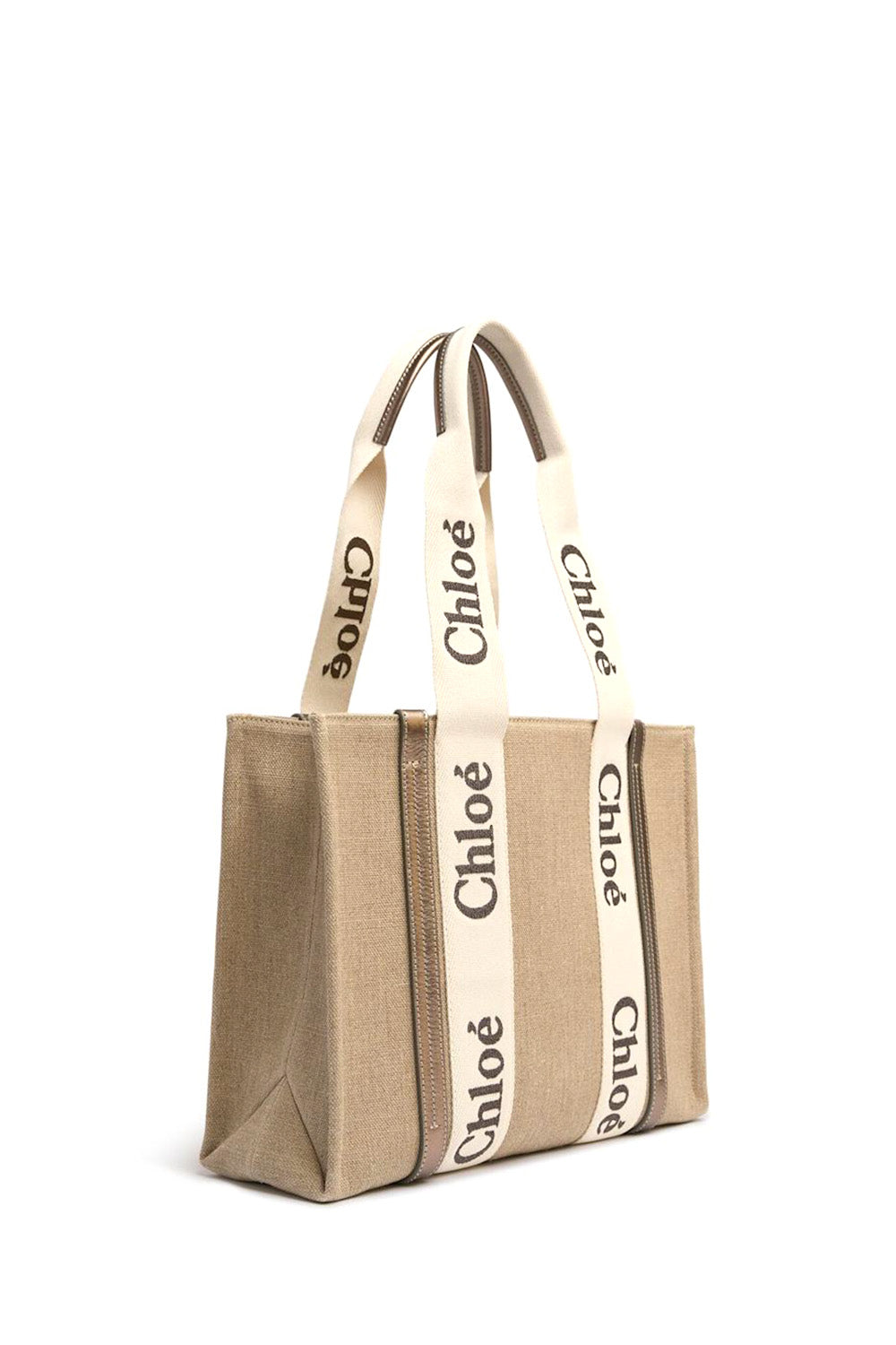 Medium Woody Tote Bag In Linen