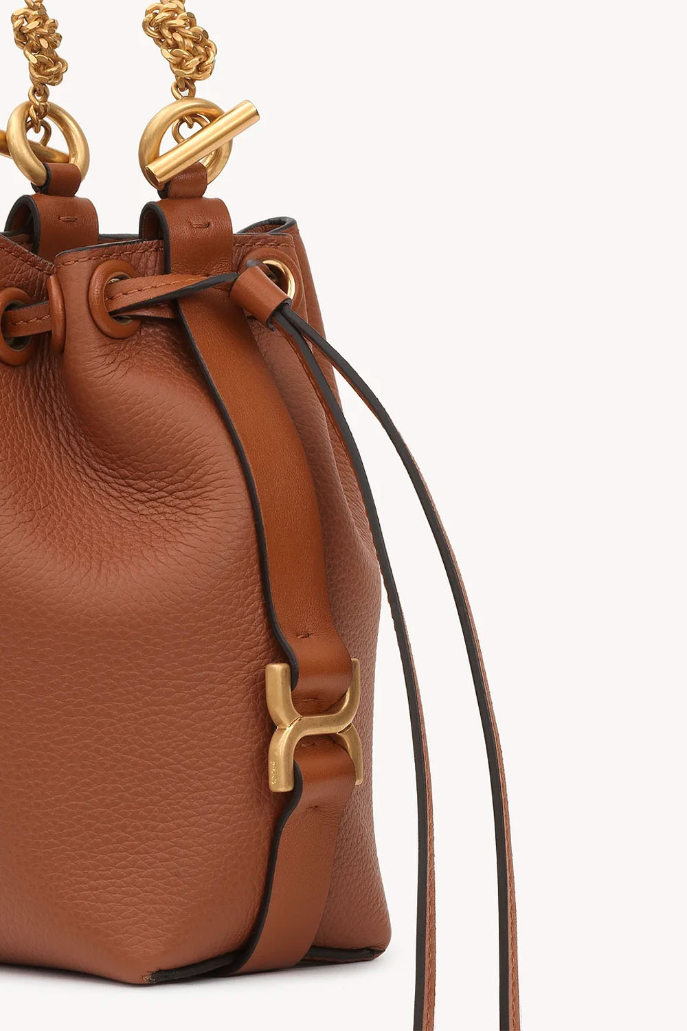 Micro Marcie bucket bag in grained leather