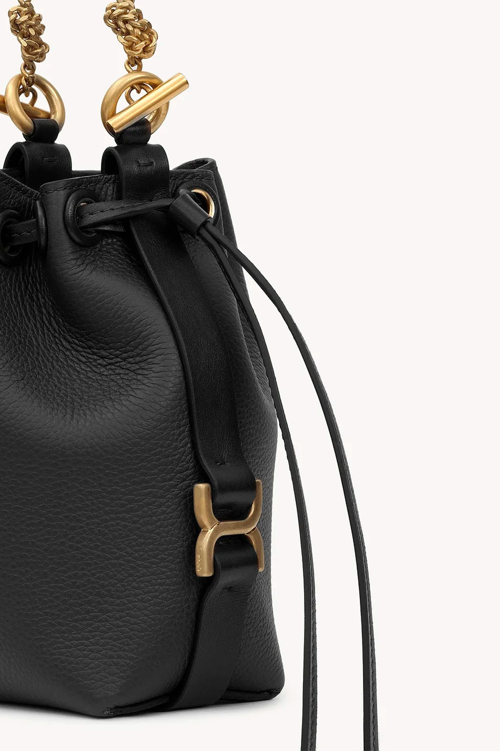 Micro Marcie bucket bag in grained leather