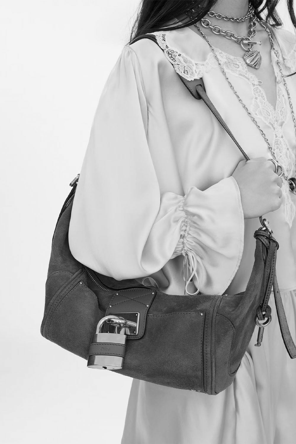 Paddington Crossbody Bag In Suede Leather