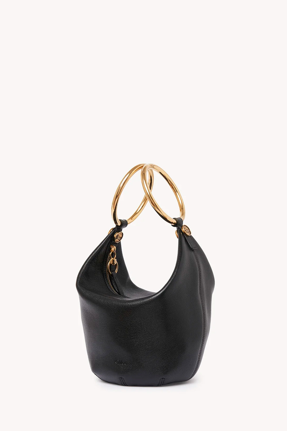 Small Bracelet Handbag In Grained Leather