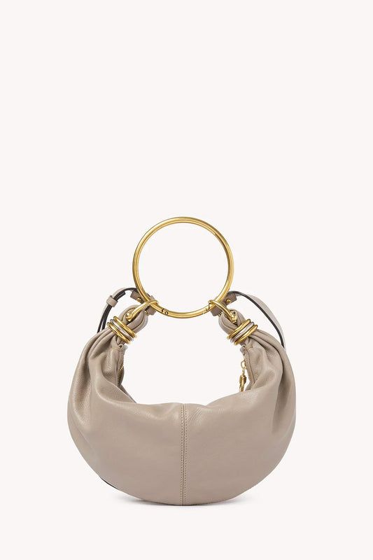 Small Bracelet Hobo Bag In Grained Leather