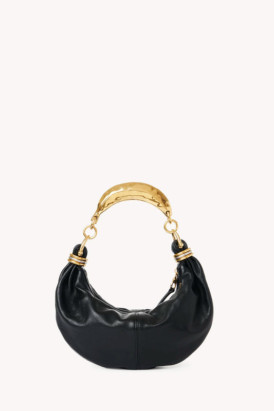 Small Bracelet Hobo Bag In Grained Leather