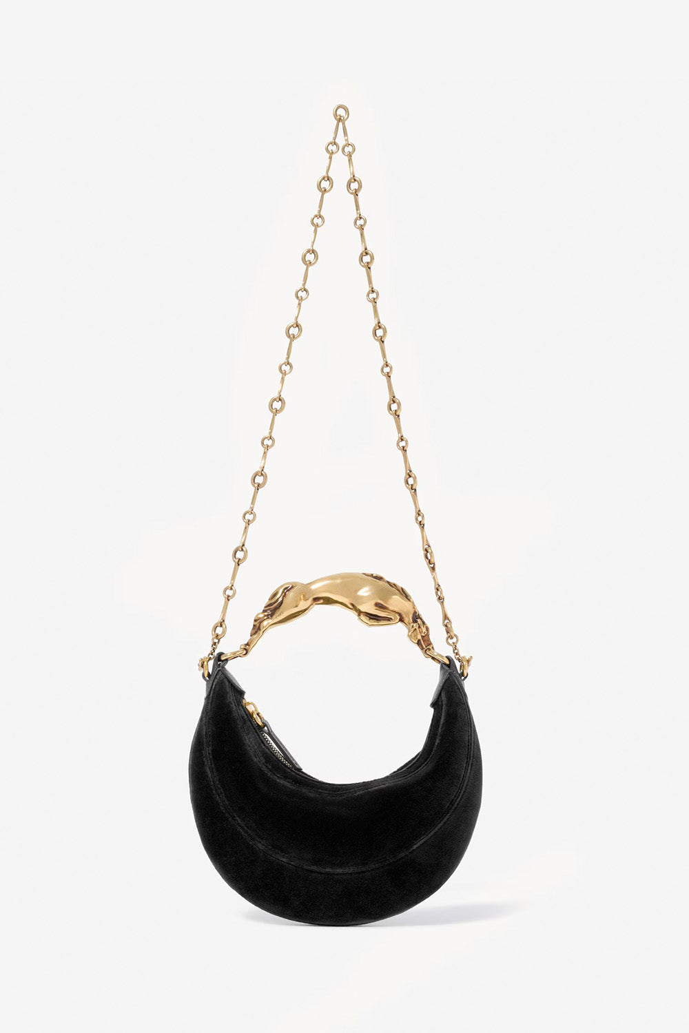 Small Chain Horse Shoulder Bag In Velvet