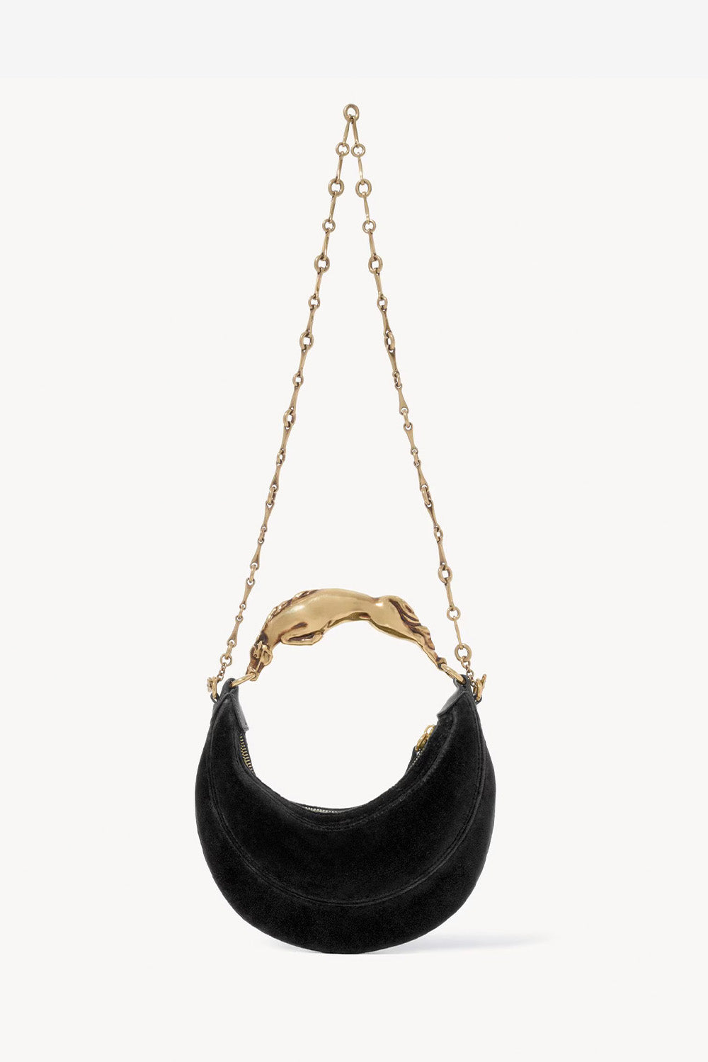 Small Chain Horse Shoulder Bag In Velvet