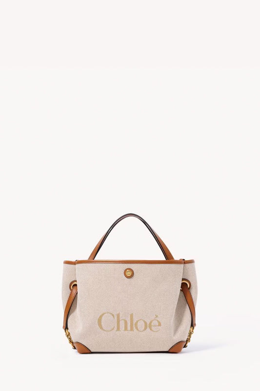 Small Chloé Clover Double Carry Bag In Canvas