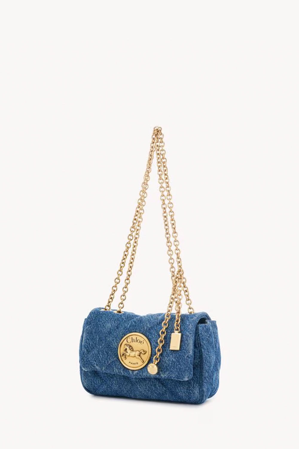 Small Chloé Heritage Shoulder Bag In Denim