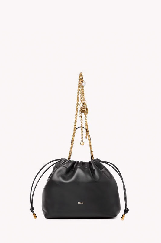 Small Chloé Icons Shoulder Bag With Chain In Soft Leather