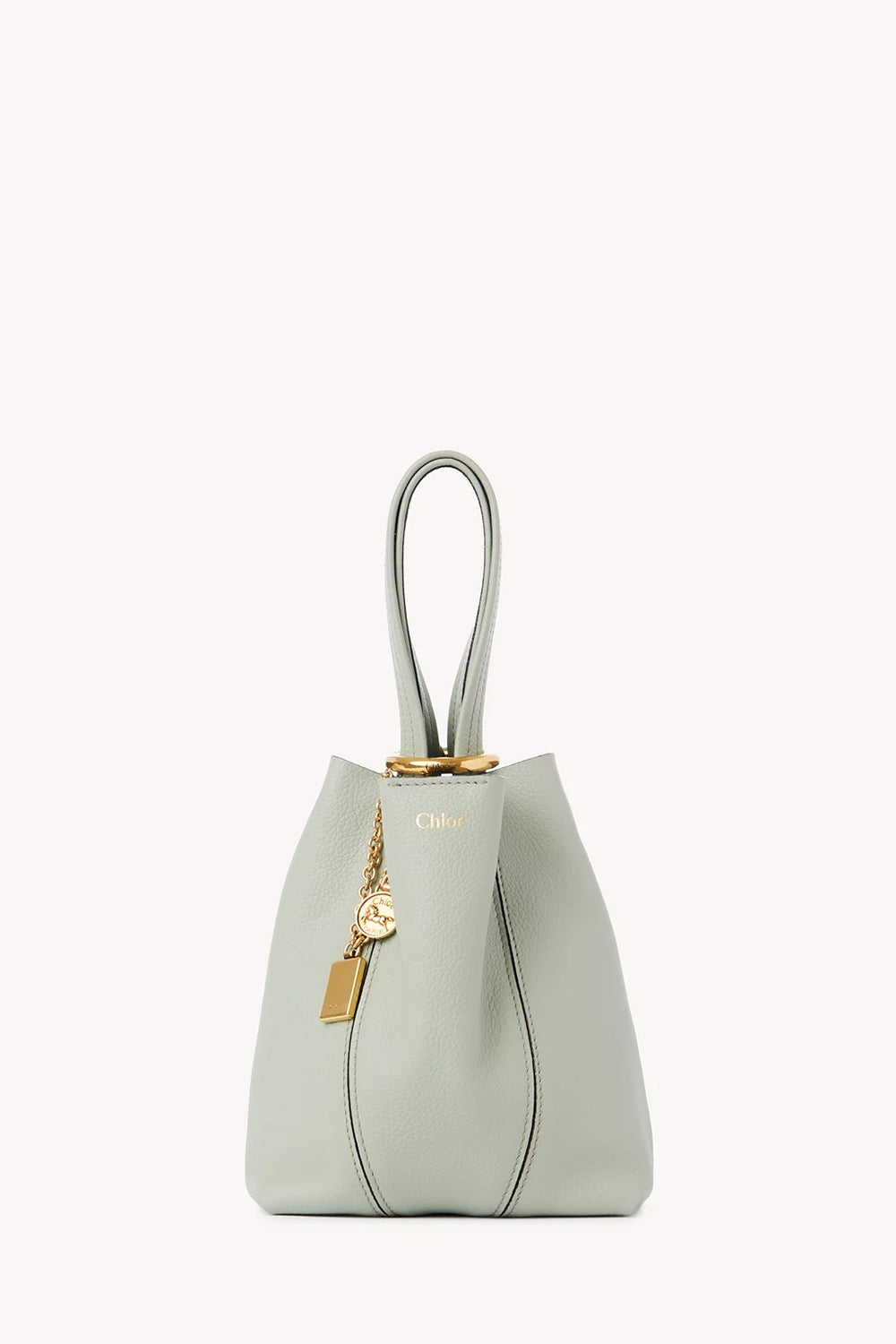 Small Chloé Spin Tote Bag In Grained Leather