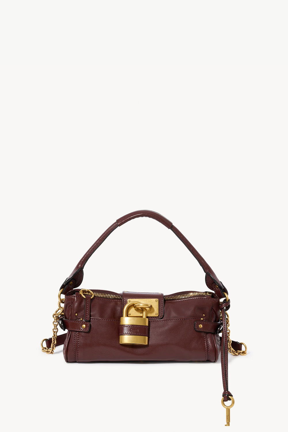 Small Paddington Bag With Strap In Grained Leather