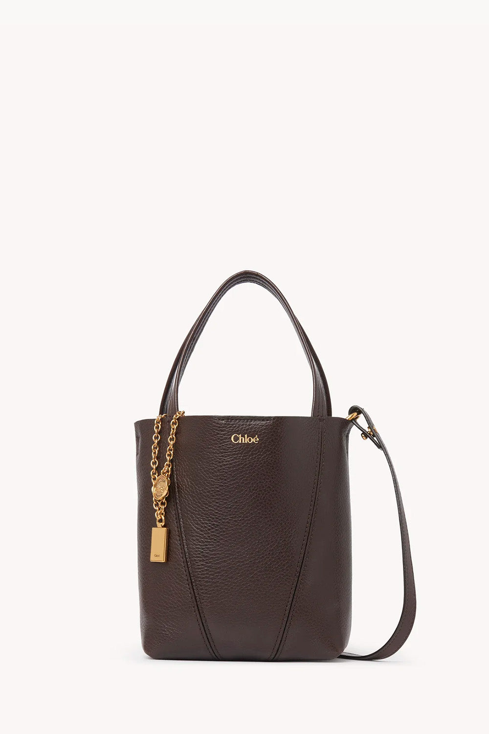Small Chloé Spin Tote Bag In Grained Leather