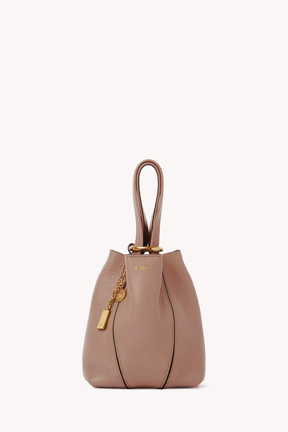 Small Chloé Spin Tote Bag In Grained Leather