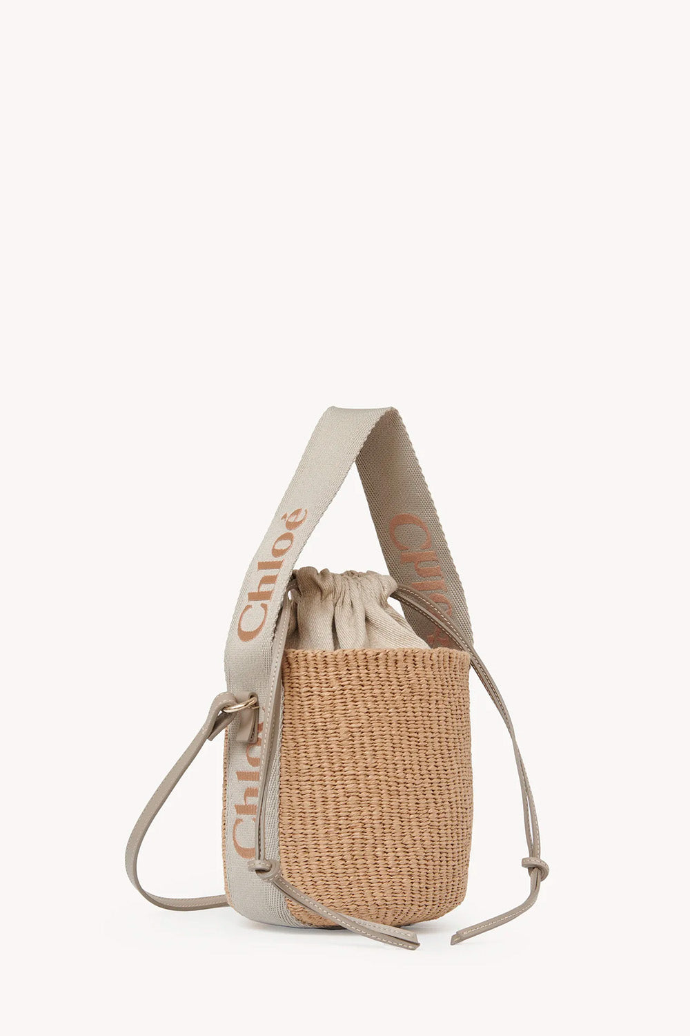 Small Woody Basket In Raffia