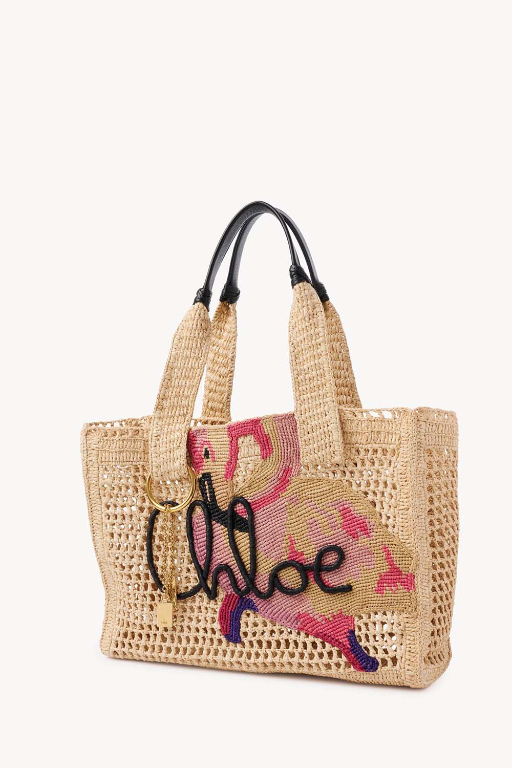 Summer Banana East-West Tote Bag In Raffia