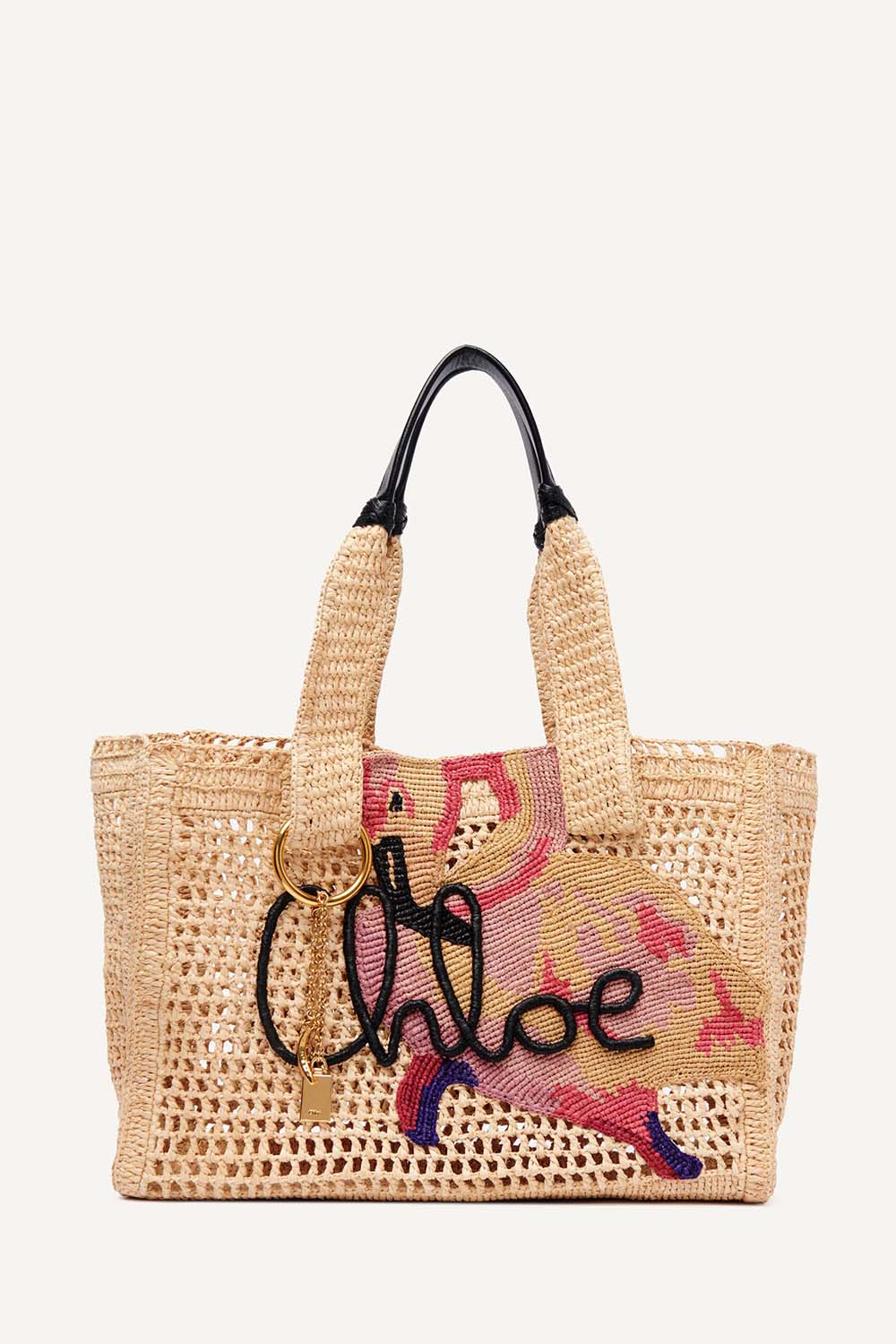 Summer Banana East-West Tote Bag In Raffia