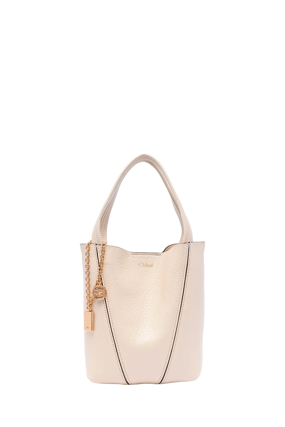 Small Chloé Spin Tote Bag In Grained Leather