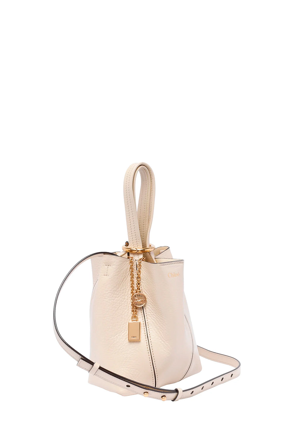Small Chloé Spin Tote Bag In Grained Leather